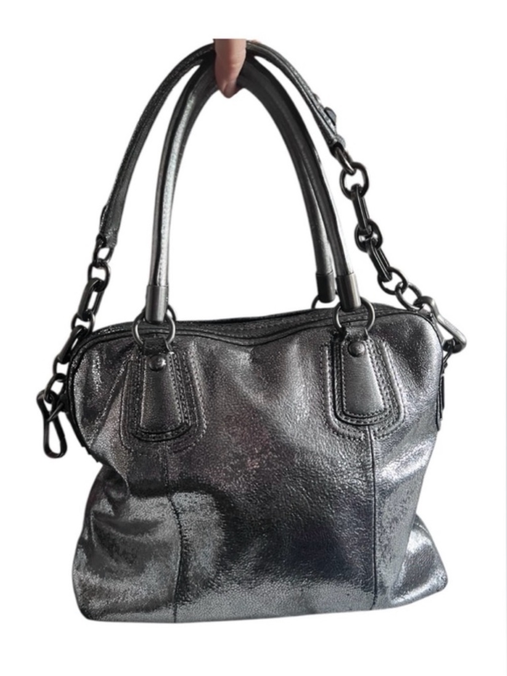 Coach Metallic Studded Shoulder Bag - Picture 2 of 7